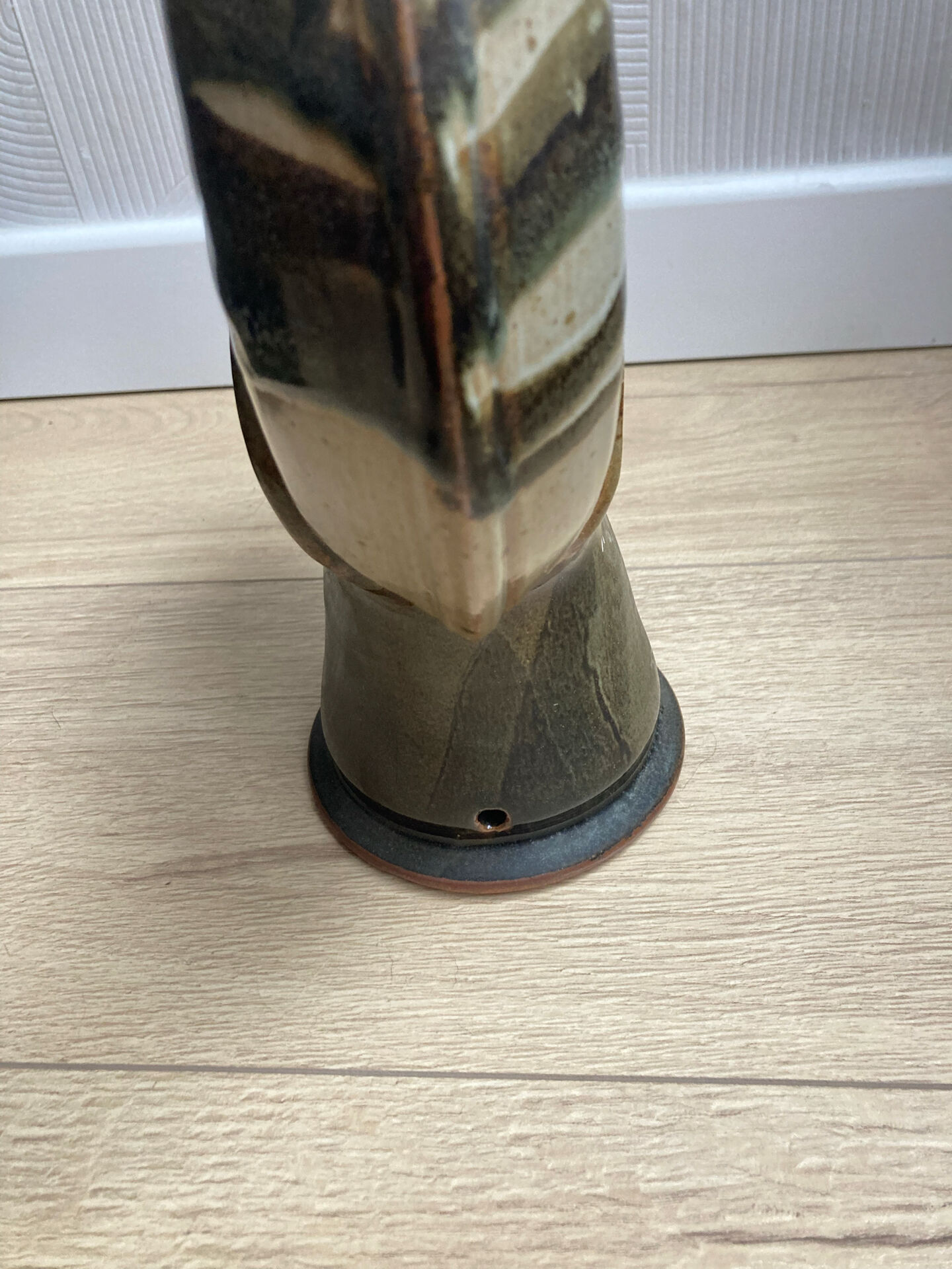 Lamp base or decorative object in stoneware