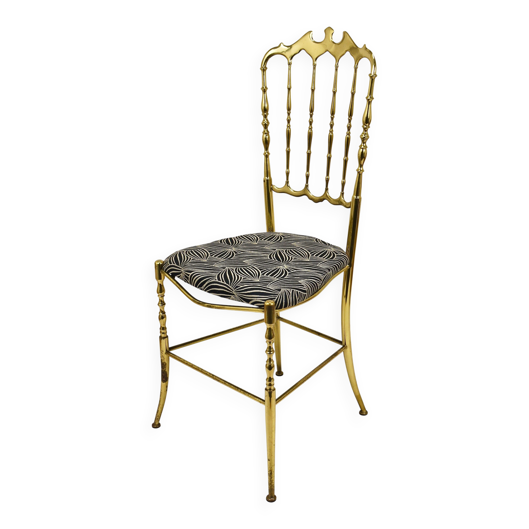 Mid-Century Chiavari Chair in Brass by Giuseppe Gaetano Descalzi, Italy, 1950s