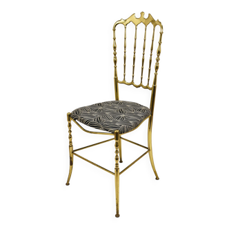 Mid-Century Chiavari Chair in Brass by Giuseppe Gaetano Descalzi, Italy, 1950s