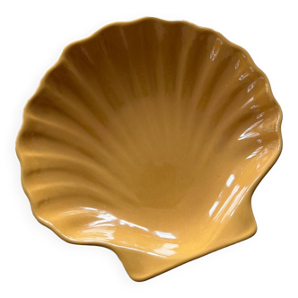 Yellow ceramic scallop dish