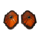 Ensemble de 2 lampes allemandes orange de mur en céramique de la lave de la 1960 / 70s