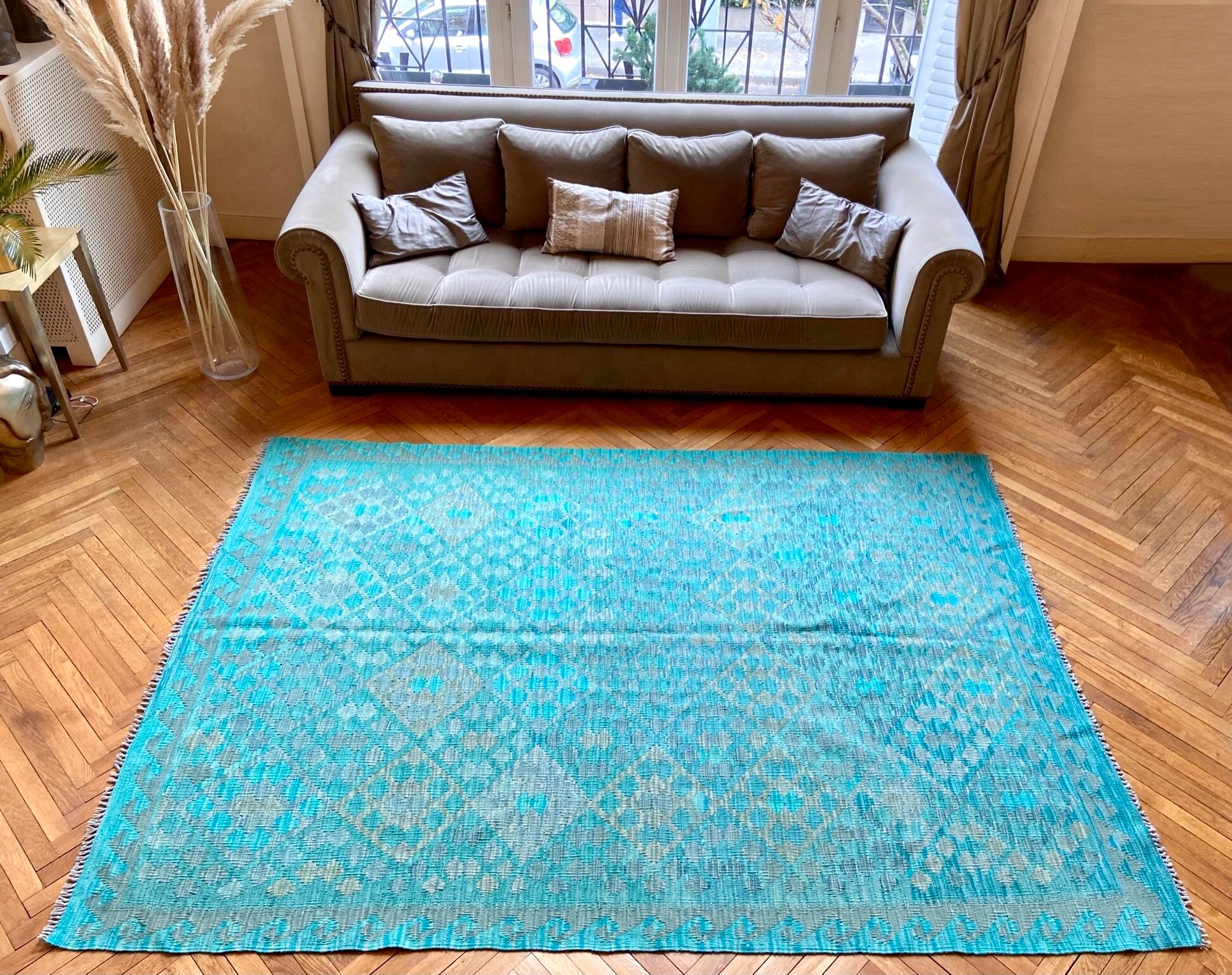 Blue kilim carpet
