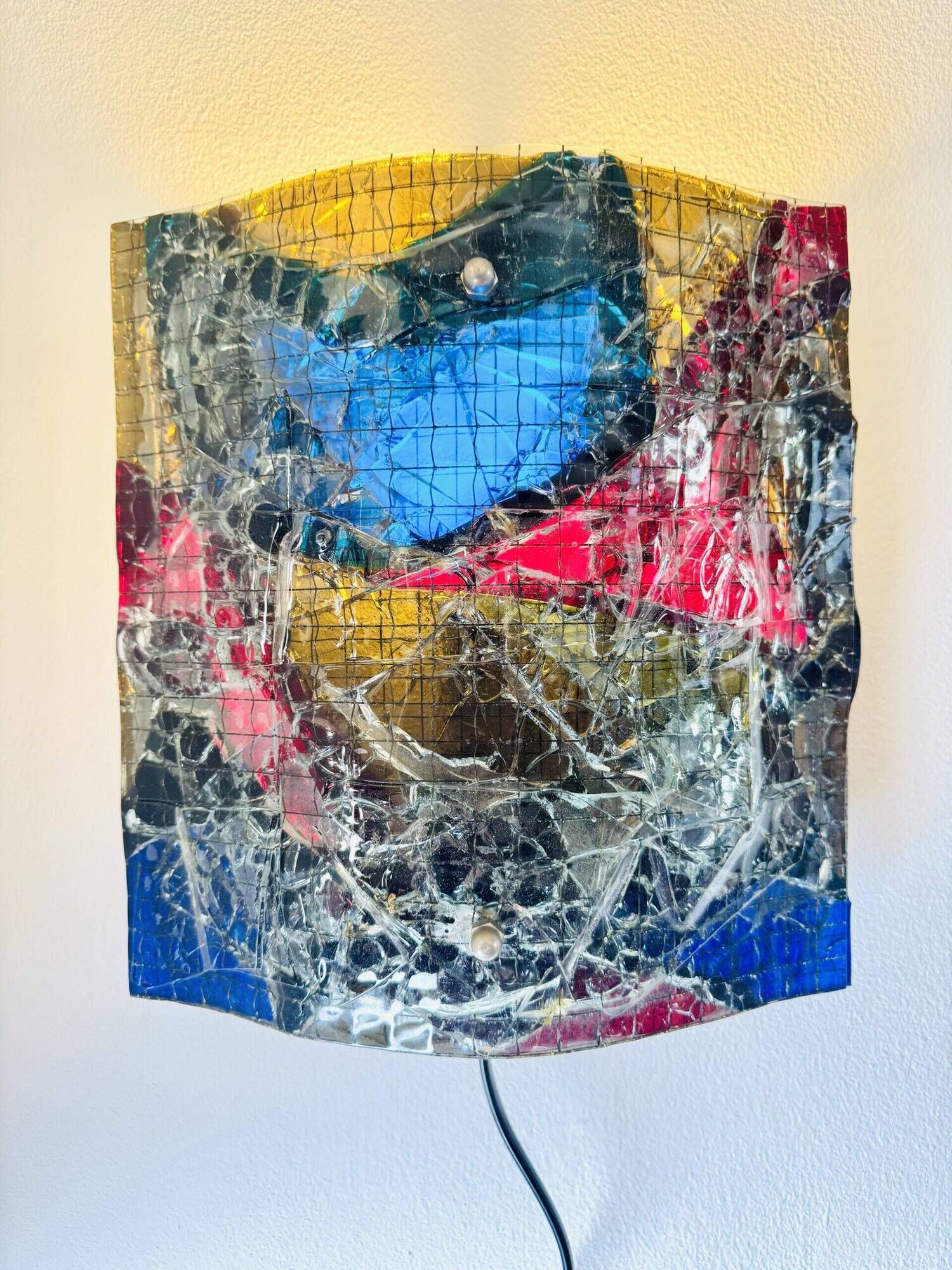 Glass Fused Wall Lamp By Glass Studio Van Tetterode, The Netherlands 1950S