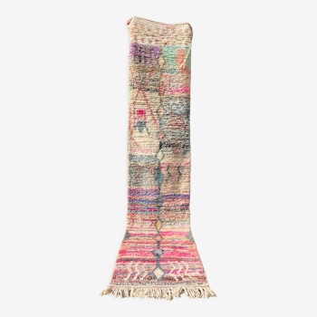 Moroccan berber carpet multicolored corridor boujad