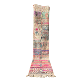 Moroccan berber carpet multicolored corridor boujad