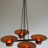 Metal and copper candleholder pendant by Carl Thore, 1975