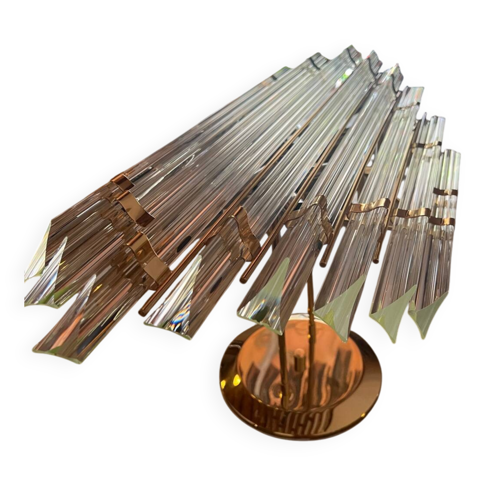 Vintage 1960’s Venini Style Murano Glass Ceiling Chandelier Light