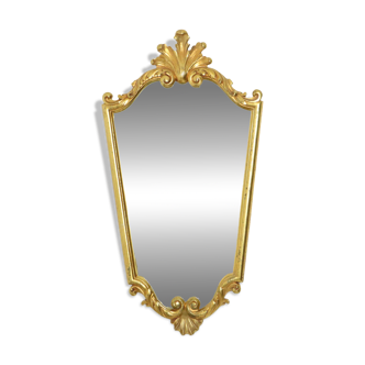 Classic Gold Leaf Mirror Crested Mirror Baroque Style 79cm