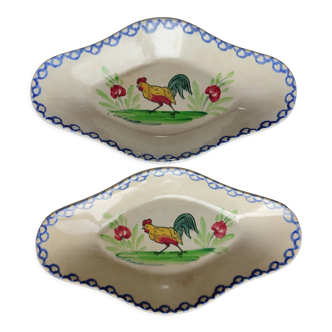 Set of two old Longwy dishes