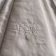 Old very large linen sheet monogrammed BF