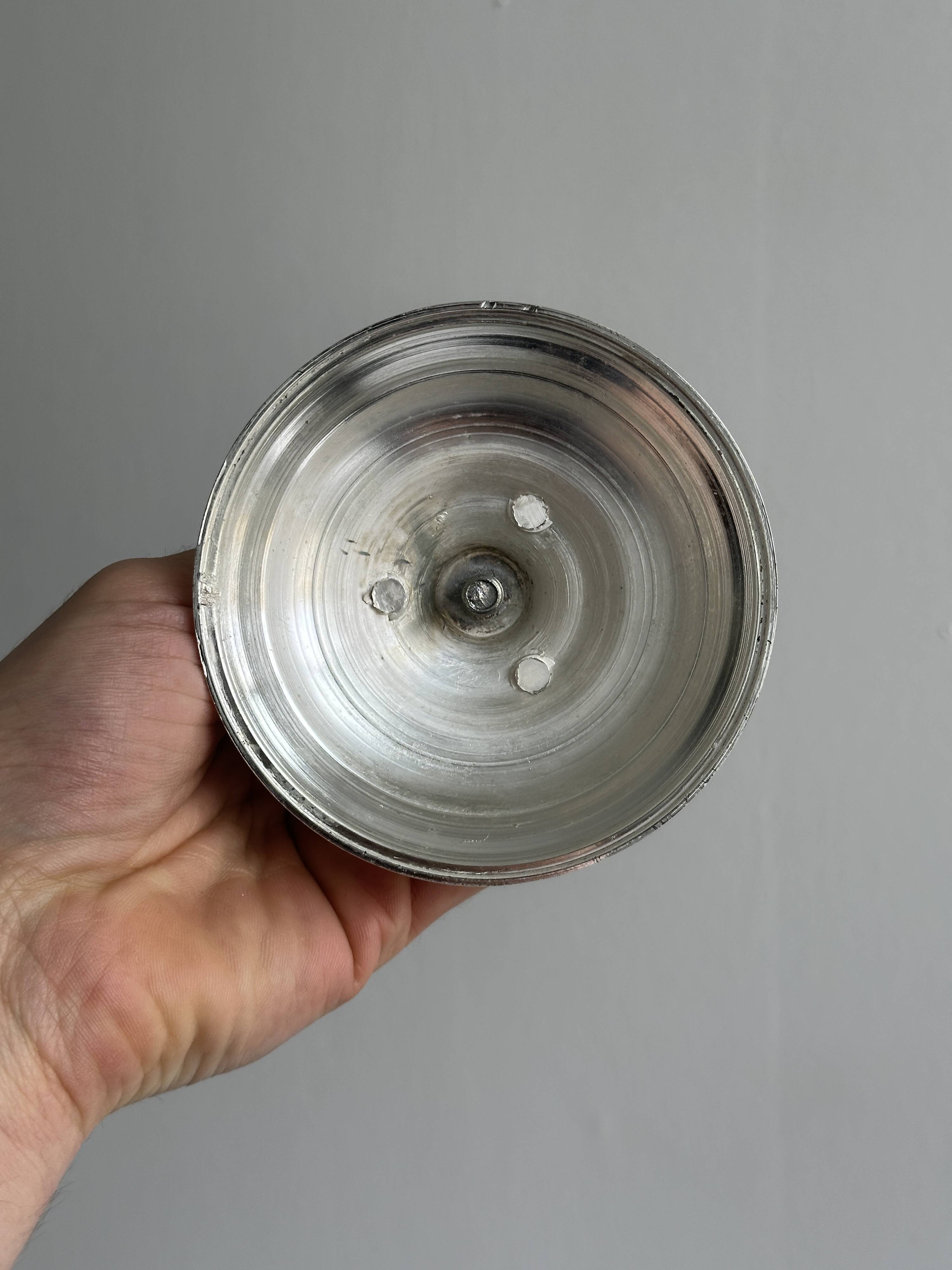 Pair of elegant stainless steel candlesticks