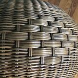 Ottoman stool in rattan from the 60s
