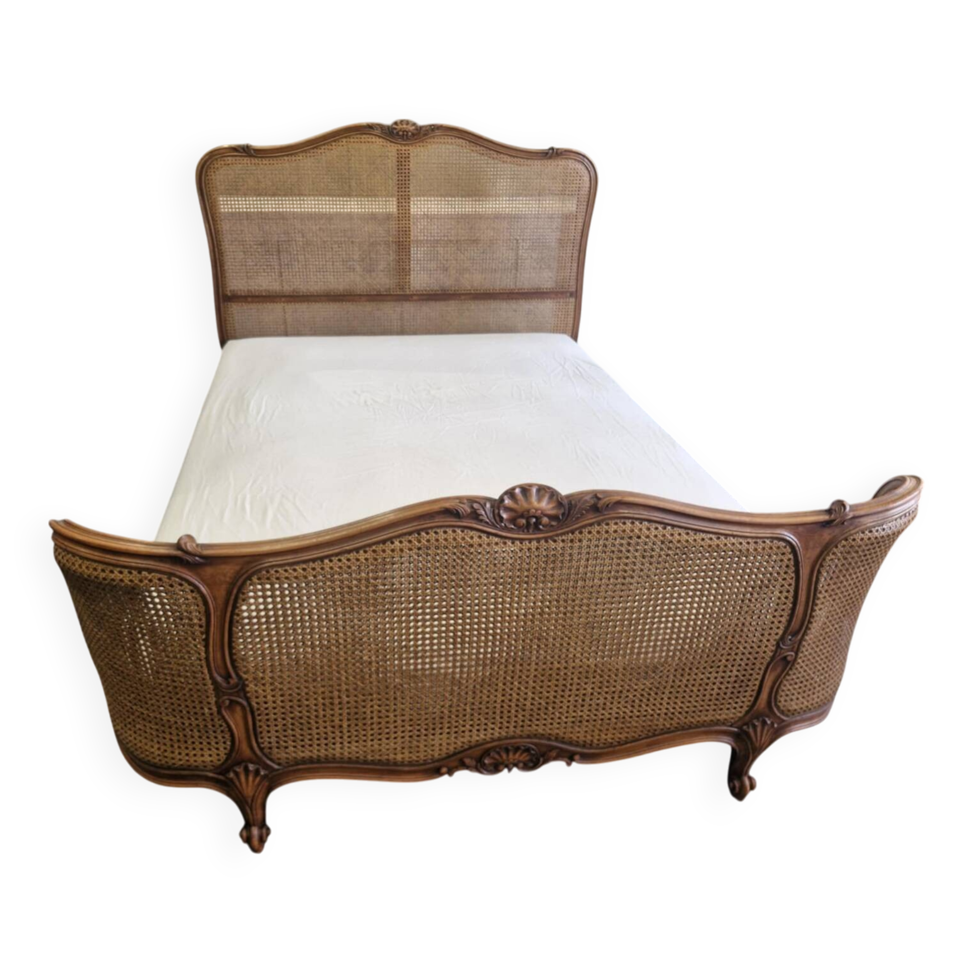 Louis XV style cane basket bed
