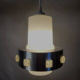 Space age hanglamp, chromé en mat glas, jaren 1960-1970