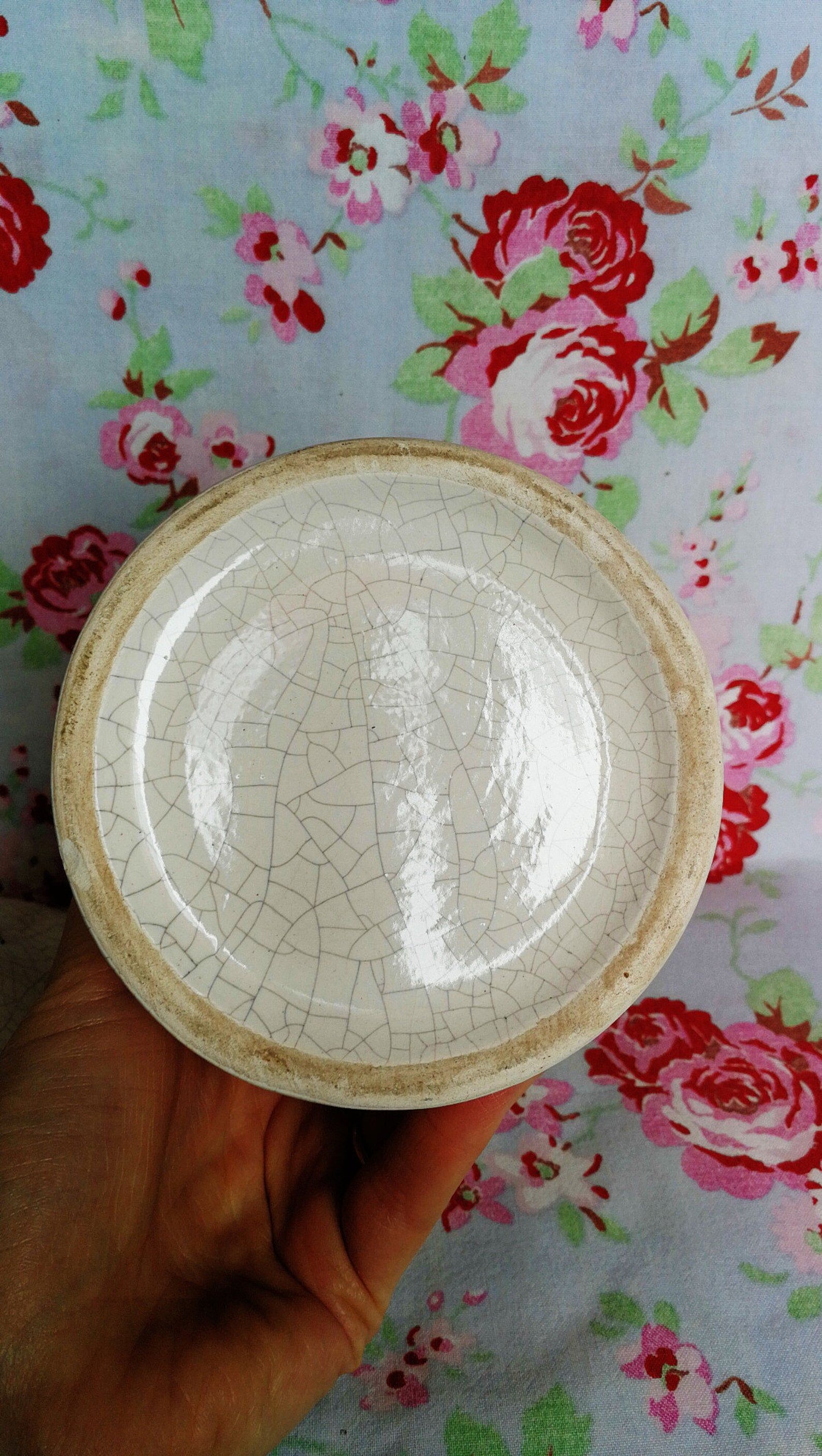 Old apothecary vintage blue flowers flacon