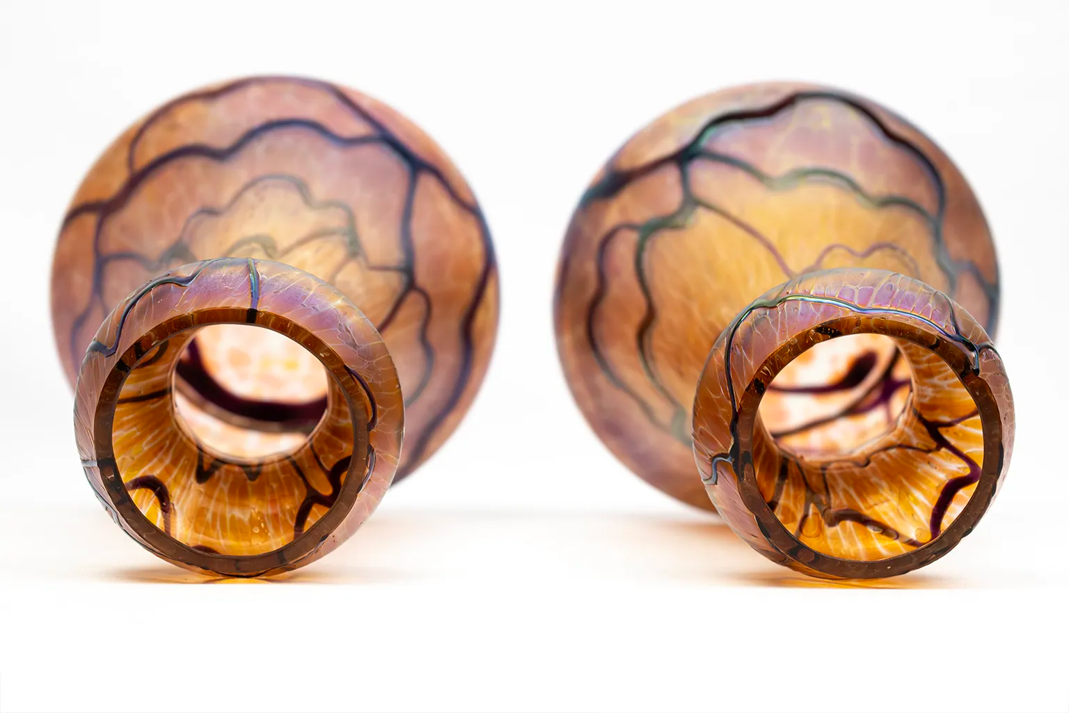 Pair of Art Nouveau iridescent glass vases – Pallme-König & Habel, circa 1900