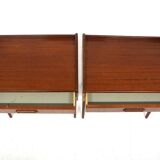 2 Scandinavian mahogany bedside tables, Sweden, 1960