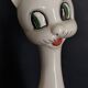Chat au long cou céramique vintage Cevac France XXème