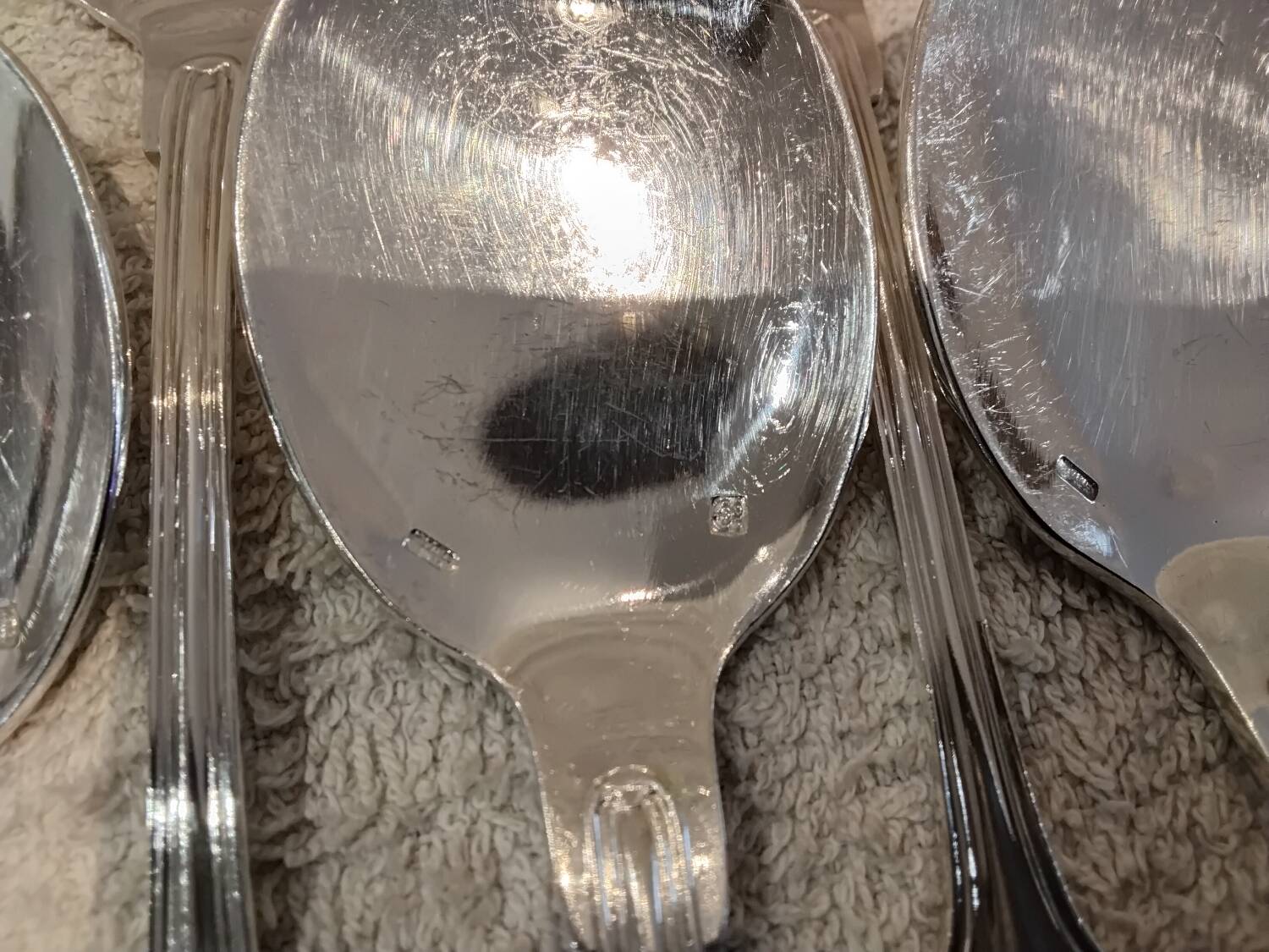 12 silver-plated metal ice scoops by silversmith Ravinet Denfert with nets