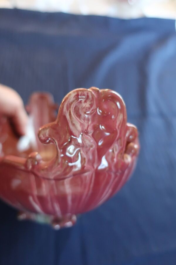 Céramique Jardinière Clément MASSIER Golfe Juan couleur bordeaux