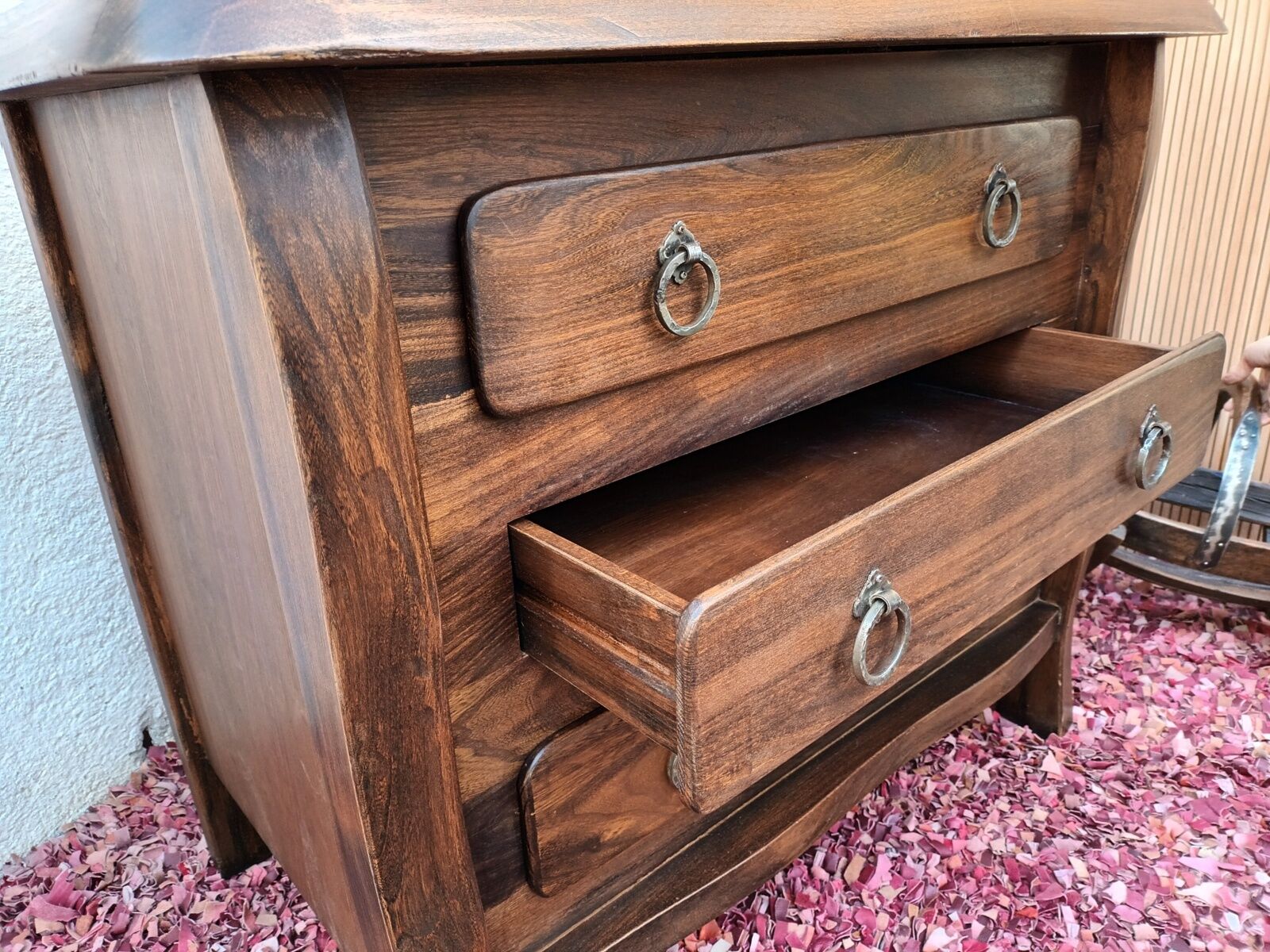 Brutalist elm chest of drawers