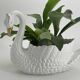 Vintage swan pot holder in white and gold ceramic