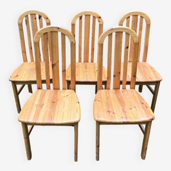 5 vintage pine chairs mountain chalet