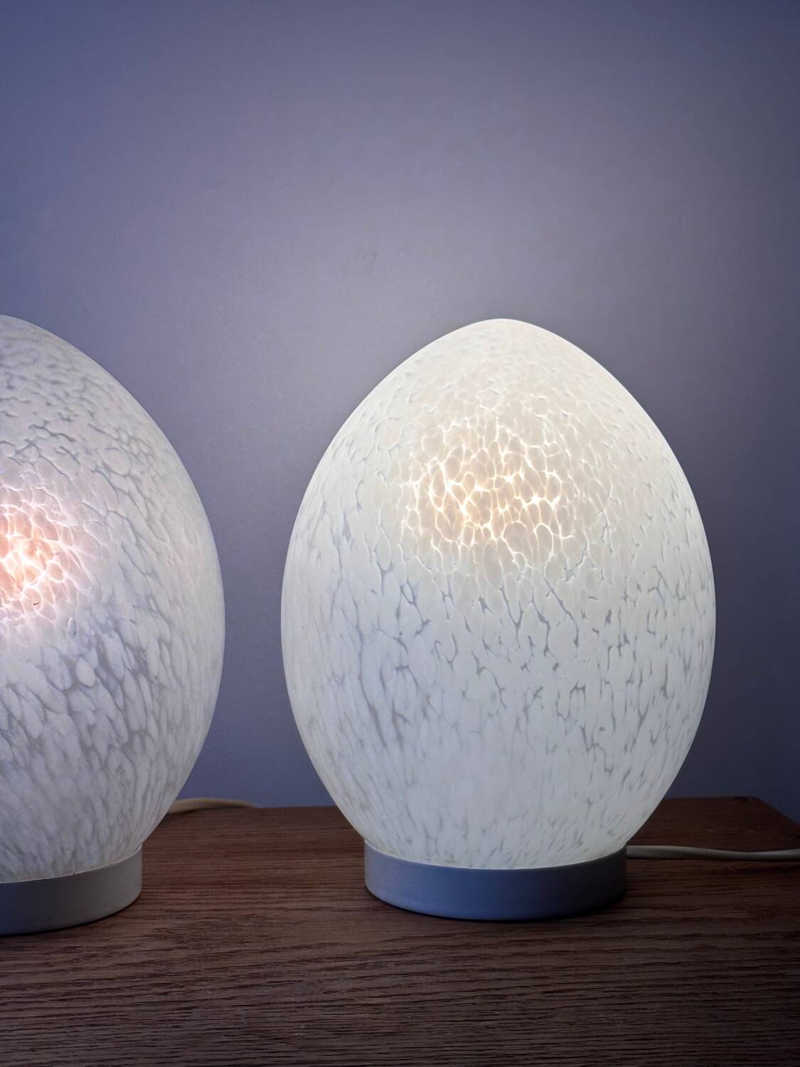 Glass egg lamp duo