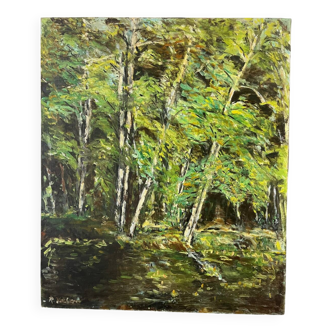 La Mare à Piat, Foret de Fontainebleau, signed R Vacher