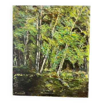 La Mare à Piat, Foret de Fontainebleau, signed R Vacher