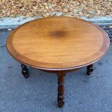 Table à manger de ferme ronde extensible en bois