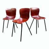Série de 3 chaises Elmar Flototto pour Pagholz 1956