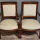 Pair of Empire period armchairs, in mahogany and gilded bronze.
