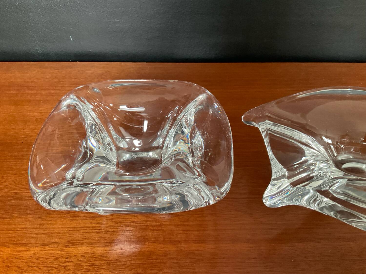 Vintage crystal Val St Lambert pocket duo