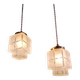 Pair of Art Deco Skyscraper satin glass pendant lights, 1930s