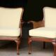 pair of mahogany and cane armchairs. English work (1960s).