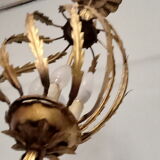 Golden metal chandelier