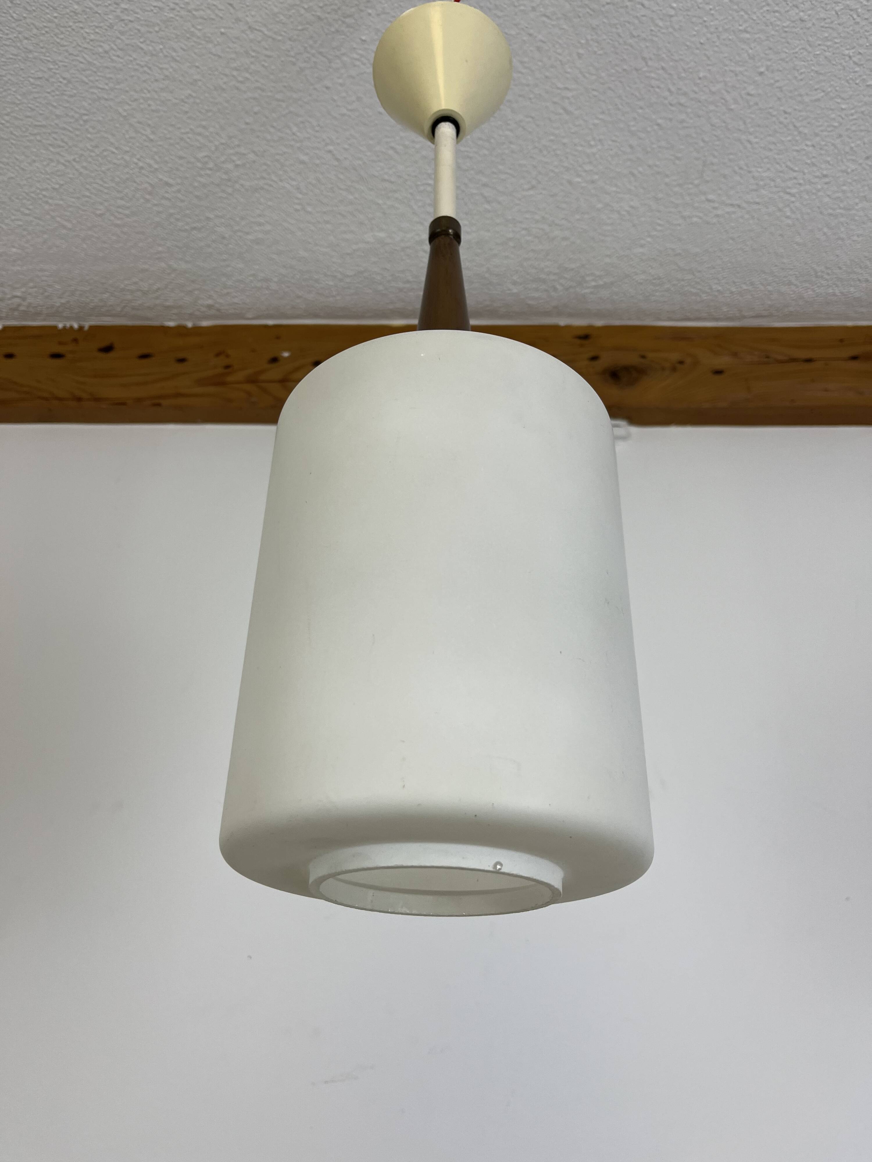 Scandinavian opaline pendant light from the 60s