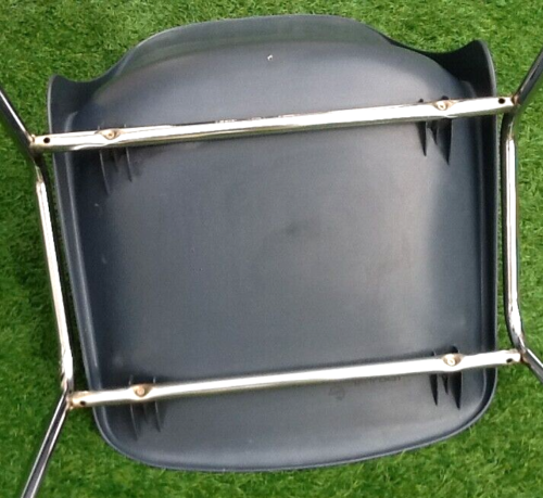 1970s pat. pend dipiplast stackable chair grey shell grained surface