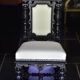Classic black and white wooden throne