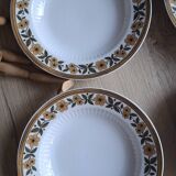 Set of 6 plates Mitteteich Bavaria gold flowers