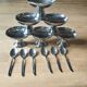 Vintage ice cream or dessert service in stainless steel