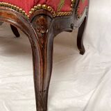 Louis XV style bench upholstered with petit point tapestry, early 19th century