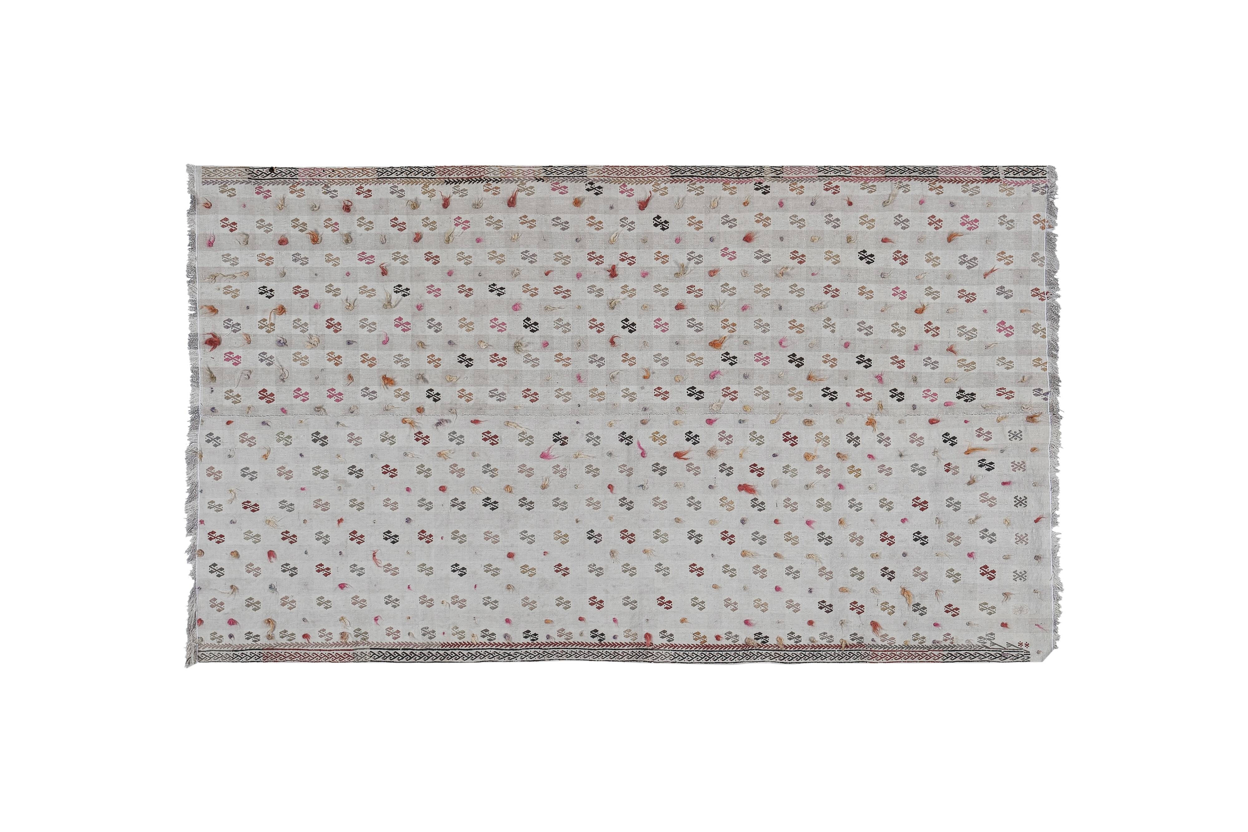 Vintage Turkish Oushak Rug Handwoven 144x260 cm