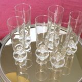 Set of 6 flutes 70s Luminarc Arcoroc