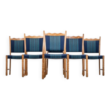 Dining Chairs in Oak by Hennnig Kjærnulf, 1960s, Set of 6