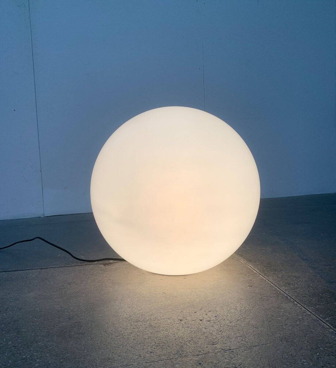 Vintage floor lamp in the shape of a globe from the French space age by SCE, France.