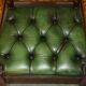 Chesterfield leather office chair with Dutch marquetry