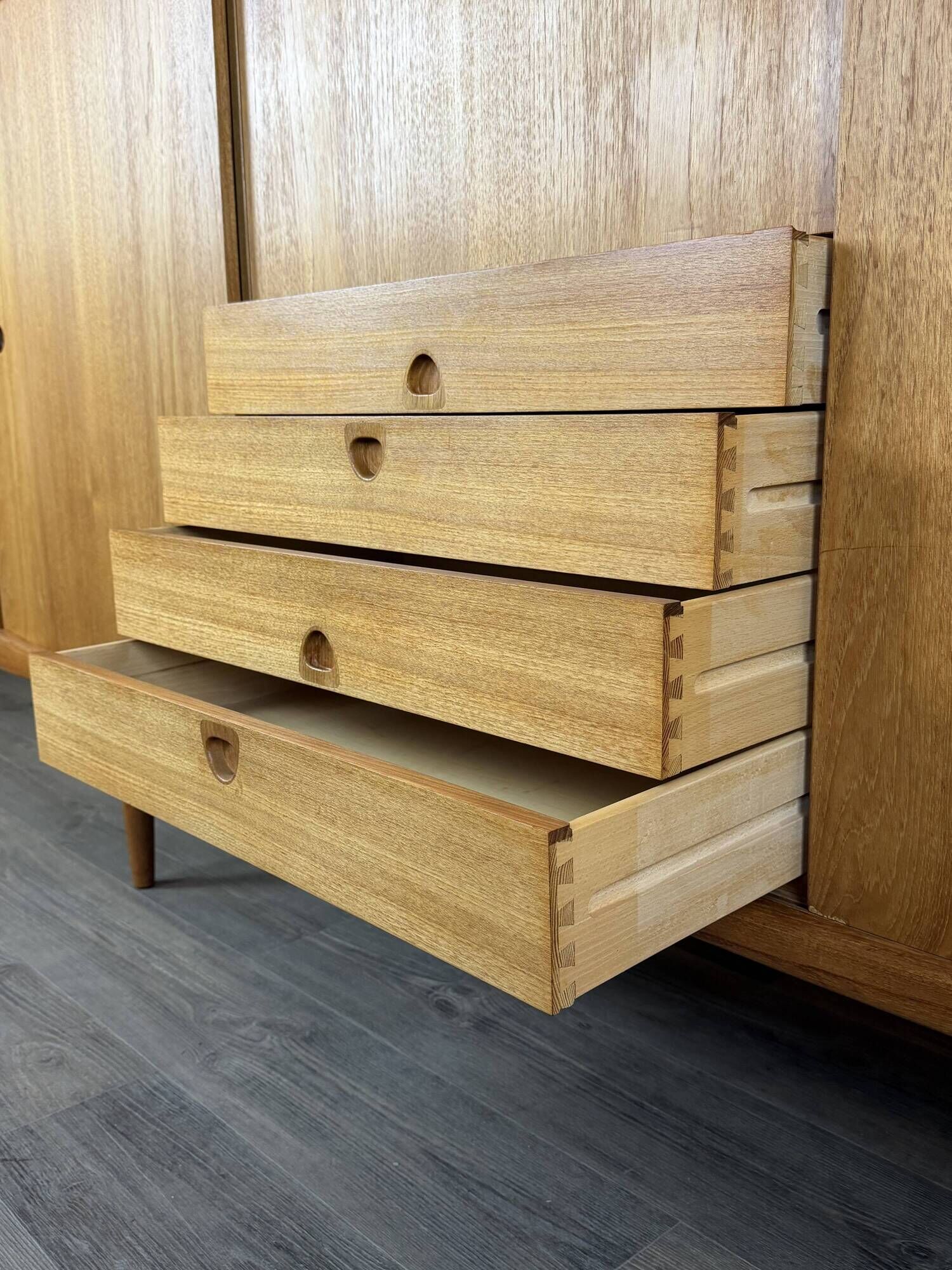 1960s 1970s Teak Sideboard Highboard by H.W. Klein for Bramin Denmark