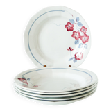 Set of 6 St-Amand soup plates, Spring pattern, 1950